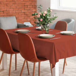 Burnt Sienna Brown Tablecloth