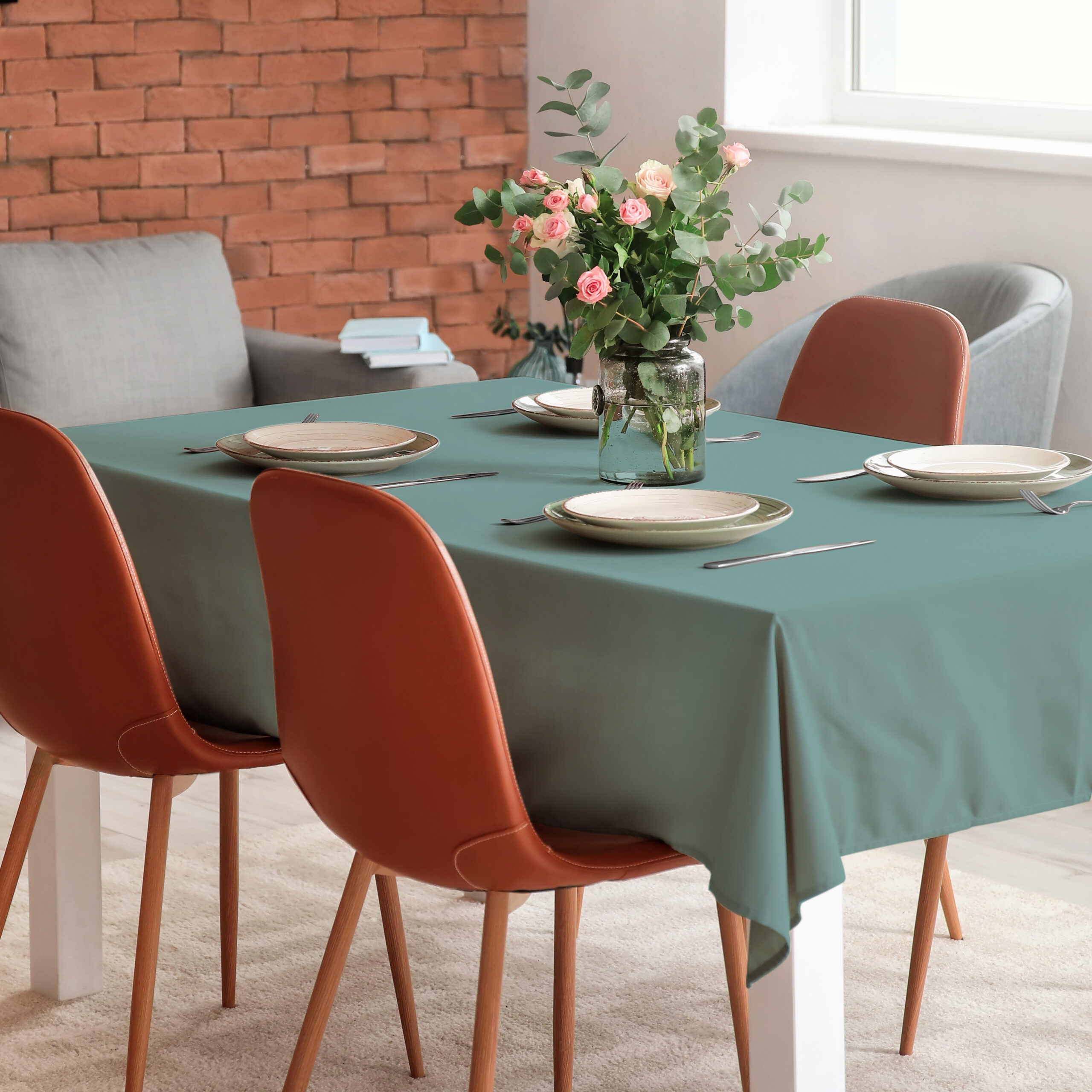 Pale Aqua Blue Tablecloth