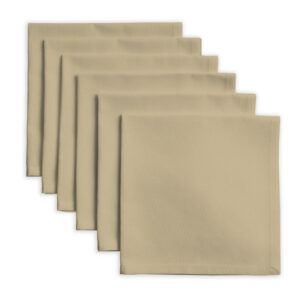 Khaki Beige Set of 6 Napkins